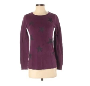 ANN TAYLOR LOFT Top Größe Small weinrot Sweatshirt Sterne bequem kuschelig weinrot schwarz - Bild 1 von 4