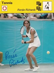 Renee Richards SIGNIERT 1979 Sportscaster Tennis HANDSIGNIERT ESPN 30 für 30 RAR - Bild 1 von 2