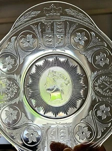 1887 Nova Scotia glass Queen Victoria Golden Jubilee platter 11.75 x 1 inch - Picture 1 of 3