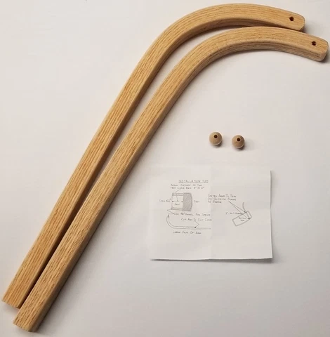 Pair (2) Oak Wood High Chair Tray Arms seat antique vintage rail old baby toddle Cover