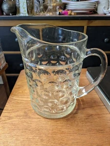 Vintage Libbey Indented DOT Design Pattern 64 oz 8" Pitcher Clear 2 Qt - Picture 1 of 7
