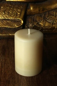 3" x 2" White BEESWAX Pillar Candle 100% Natural Pure Honey Bee Wax Organic - Picture 1 of 4
