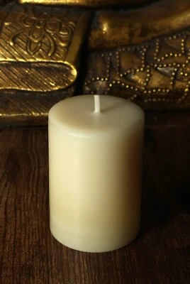 3" x 2" White BEESWAX Pillar Candle 100% Natural Pure Honey Bee Wax Organic - Image 1 of 4