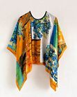 Vintage Classy Fine Quality Silk Kaftan /Kimono /Tunic Poncho Womens Free Size