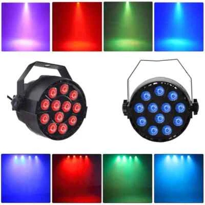RGB Mini plastic stage light DMX512 led flat par light bar dance floor wedding - Image 1 of 4