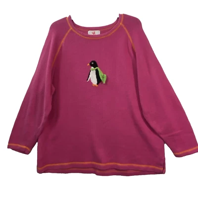 Quacker Factory Winter Intarsia Tunic Sweater Womans Plus Size 1X Pink - Image 1 of 4