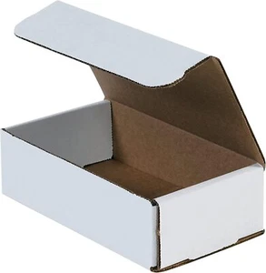 50 8" x 6" x 3" White Corrugated Mailers Die Cut Tuck Flap Boxes Free Shipping - Picture 1 of 1