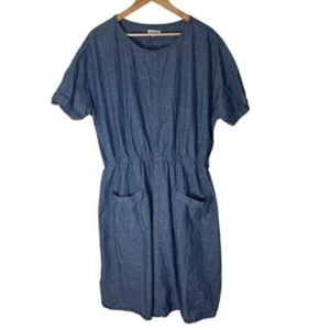 Abito donna denim manica corta Sweet Salt taglia 22/24W blu tasche davanti - Foto 1 di 10