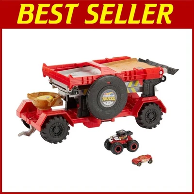 Hot Wheels Monster Trucks Playset, Downhill Race & Go - Image 1 of 4