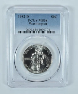 1982-D Washington Commemorative Half Dollar MS68 PCGS Blue Label *8023 - Picture 1 of 5