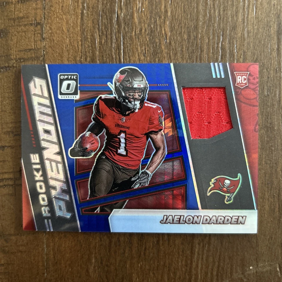 2021 Optic - Rookie Phenoms Horizontal Jaelon Darden #RPH-34 Blue Hyper Prizm  - Image 1 of 2
