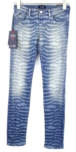 ARMANI JEANS J06 Skinny Fit Jeans Women's US 23 Patterned Zebra Faded Comfort - Picture 1 of 6