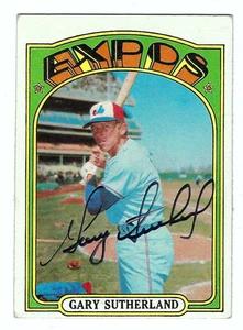 Autographed Gary Sutherland Montreal Expos 1972 TOPPS card #211 w/ COA - Picture 1 of 1