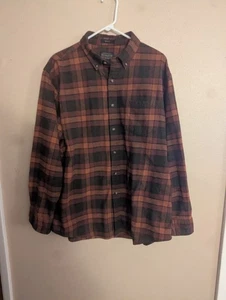 Pendleton Mason Flannel Shirt Men's Sz X-Large Red Orange Rust Plaid Button Down - Picture 1 of 3