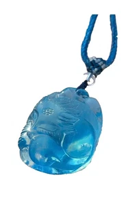 Schöner natürlicher Aquamarin geschnitzter neunschwänziger Fuchs Anhänger B - Bild 1 von 7