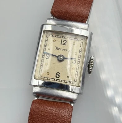 Helvetia Armbanduhr Damen Uhr Mechanisch Art Deco 50’s -9x15mm Swiss Made - Bild 1 von 4
