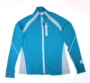 Smartwool TML Mujer Grande Lana Merino Azul Teal Cremallera Completa Exterior Capa Chaqueta - Imagen 1 de 14
