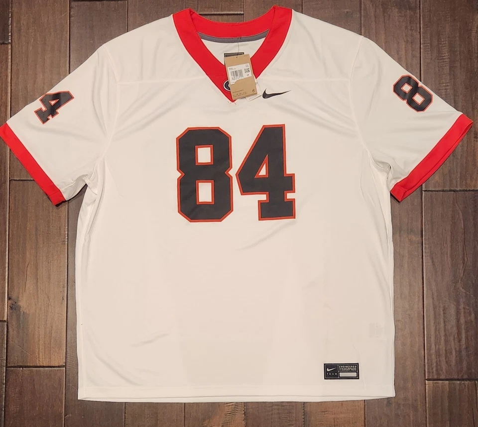 Nike Replica Jersey Mens 2XL White Georgia Bulldogs Brock Bowers #19 Football