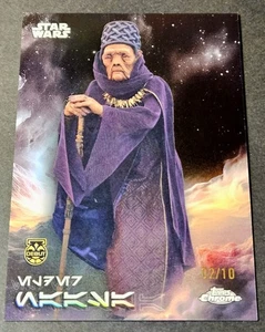 2025 Topps Chrome Star Wars Black /10 Aurebesh Elder Naasa Debut SP #AV-37 - Picture 1 of 2