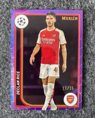2023-24 TOPPS MERLIN CHROME ARSENAL DECLAN RICE Purple /15 ENGLAND - Image 1 of 2