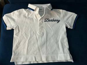 Burberry Polo Blue/ White Short Sleeve Kids Shirt Sz 12m - Picture 1 of 3