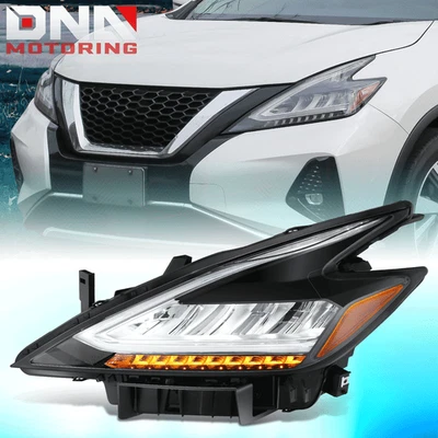 For 2019-2021 Nissan Murano Left Driver Side Full LED DRL Headlight Lamp Black - Image 1 of 4
