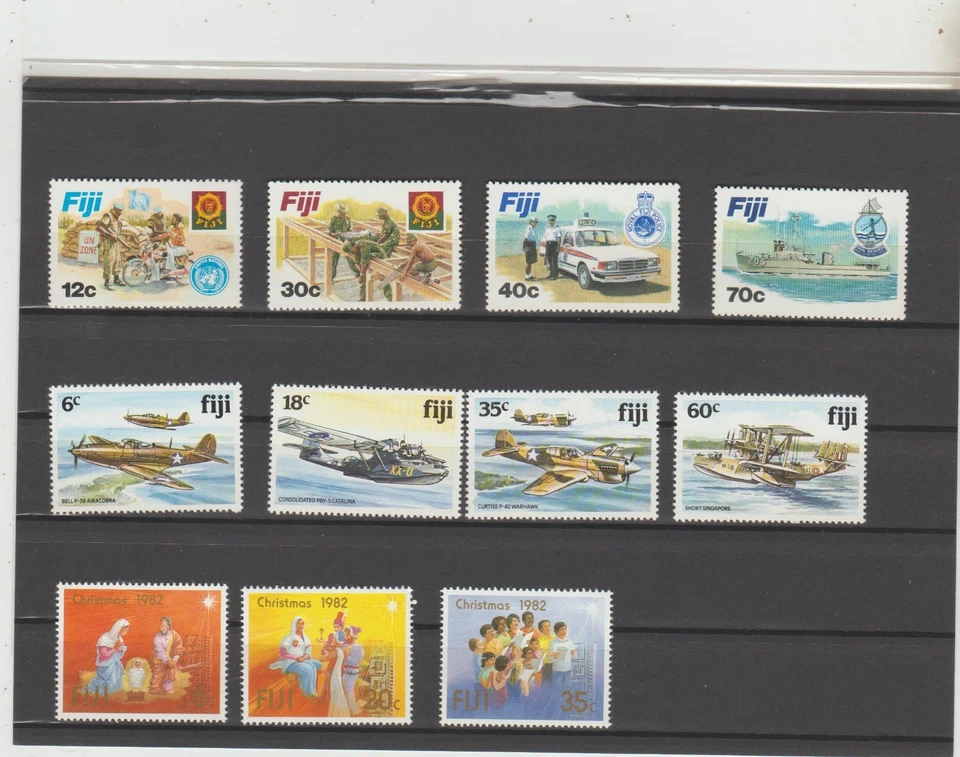 Fiji 1981 WWII Aircraft 1982 Disciplined Forces 1982 Xmas  MNH   good condition - Image 1 of 1