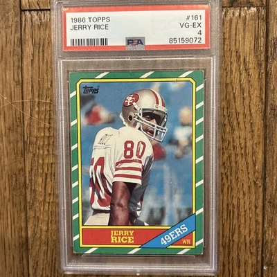 Jerry Rice Rookie 1986 Topps #161 radiocontrol PSA 4 Foto 1 de 2