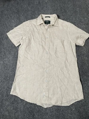 Rodd & Gunn Shirt Mens Small Beige Linen Short Sleeve Button Front Sports Fit - Image 1 of 4
