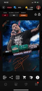 DIGITAL Topps WWE Slam SummerSlam 25 Damian Priest Blue Signature - Picture 1 of 2