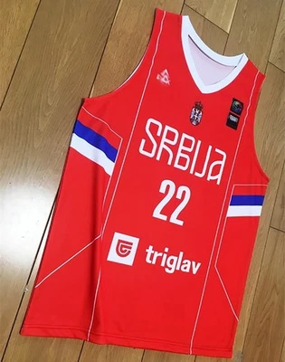 Maglia basket Micić Micic 22 Jokic 14 squadra Srbija Serbia rossa nomi personalizzati - Immagine 1 di 3