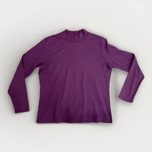 L.L. BEAN WOMENS 100% Supina COTTON LONG SLEEVE Turtleneck Size M Medium - Picture 1 of 6