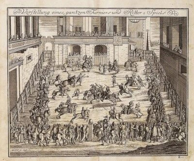 Ritter Turnier Rüstung Lanzen-Stechen Tjost Buhurt Schlacht-Roß Zweikampf Duell - Bild 1 von 2