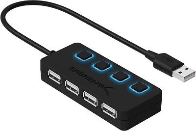 Hub USB 2.0, Ciabatta multipresa USB, Sdoppiatore USB, 4 Porte con Singoli Inter - Immagine 1 di 4