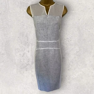 Vestido Vaina Elie Tahari Anya Mixto Media Malla, Trabajo, Verano Reino Unido 14 PVP $445 - Imagen 1 de 11