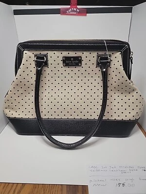 Kate Spade Ashlyn Belltown Large Satchel Handbag (Polka Dot Canvas Pattern) New - Image 1 of 4