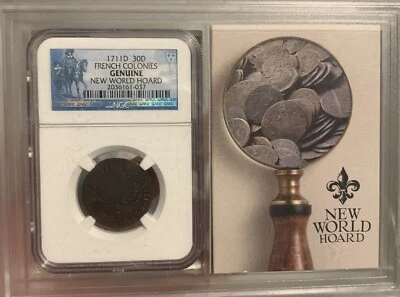 1711-D 法国殖民地新世界囤积 30 Deniers NGC 正品 — 第 1/2 张图片