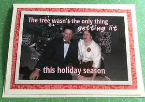 Funny Christmas Drinking Lit Greeting Card Holiday OOAK Handmade FREE SHIPPING - Picture 1 of 6