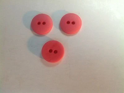 NEW  25 PC LOT 1/2  INCH HOT PINK DULL/ MATTE FINISH BUTTONS - Image 1 of 2