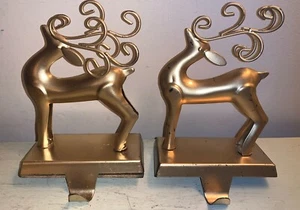 2 Pier 1 Imports Rentier Weihnachten Strumpf Halter Aufhänger Metall Made in India - Bild 1 von 5