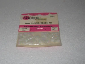 Mangelsen's - Vintage - 8 mm Saucer Beads - White - New Package - Picture 1 of 2