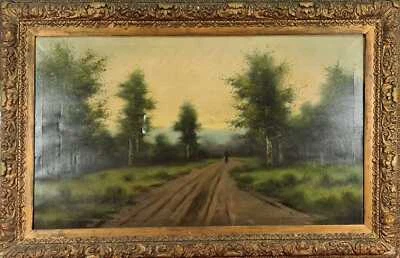 ROUTE DE CAMPAGNE. SIGNÉ VIDAL. HUILE SUR TOILE. VINGTIÈME SIÈCLE. - Photo 1/3