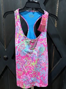 Sujetador Lilly Pulitzer Mina Tank Rosa Isla SHELL ME ALGO BUENO - Talla L Nuevo con Etiquetas - Imagen 1 de 8