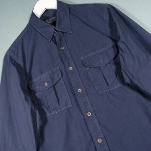 Ralph Lauren Polo Jeans Company Shirt Mens Medium Blue Western Double Pockets RL - Picture 1 of 19