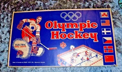 VINTAGE EAGLE TOYS: OLYMPIC HOCKEY METAL TABLE GAME  IN ORIGINAL BOX - Image 1 of 4