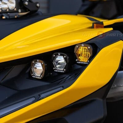 Baja Designs® S1 Triple LED Headlight Pods Amber/Clear Kit for Can-Am Maverick R - Bild 1 von 3