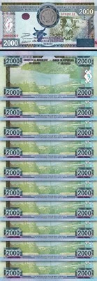 Burundi 2000 Francs 1-12- 2008, UNC-, 10 Pcs LOT, P-47 - Image 1 of 4