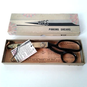 Vintage Wiss Pinking Shears Model C Circa 1940's in Original Bx w/ Tag - Picture 1 of 8