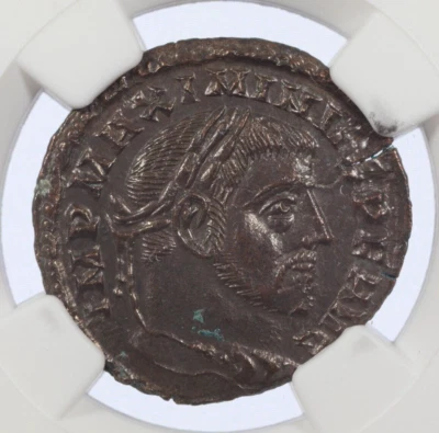 Maximinus II Daia BI Nummus Roman Billon Coin 310-313 AD - NGC MS - Image 1 of 4