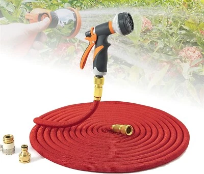 TUBO DA GIARDINO ACQUA LEGGERO CON UGELLO 8 FUNZIONI ESPANDIBILE 25 37 50 METRI